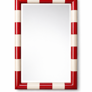 Şerit Ayna (Kırmızı-Krem Renk)