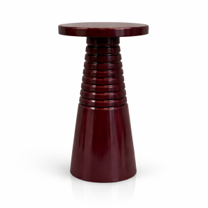 Bordo Vişne Renk Çizgi Sehpa