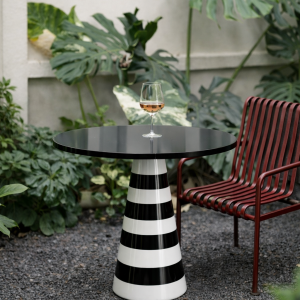 Siyah Beyaz Şerit Sehpa 60*40 cm