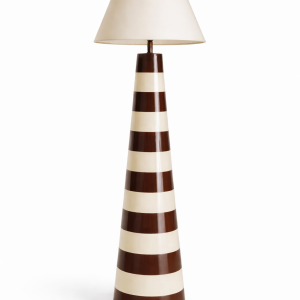 Acı Kahve-Krem Renk Şerit Model Lambader