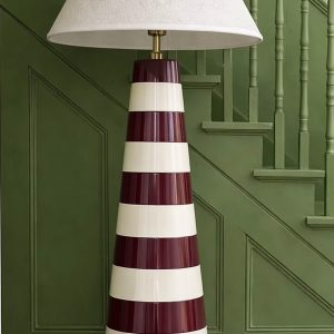 Bordo Vişne-Krem Şerit Lambader