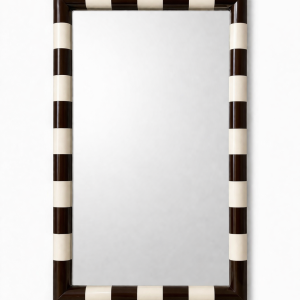 Kahve Krem Şerit Ayna 50*70 cm