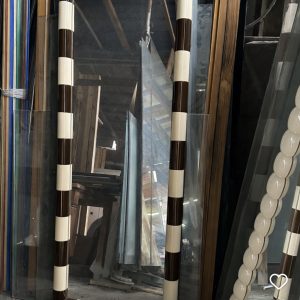 130*50 cm kahve krem şerit ayna