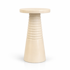 Krem Kemik Renk Çizgi Sehpa